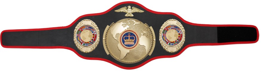 WORLD TITLE BELT PRO018/BLUCRWN/G/FLAG/G IN 6 COLOURS